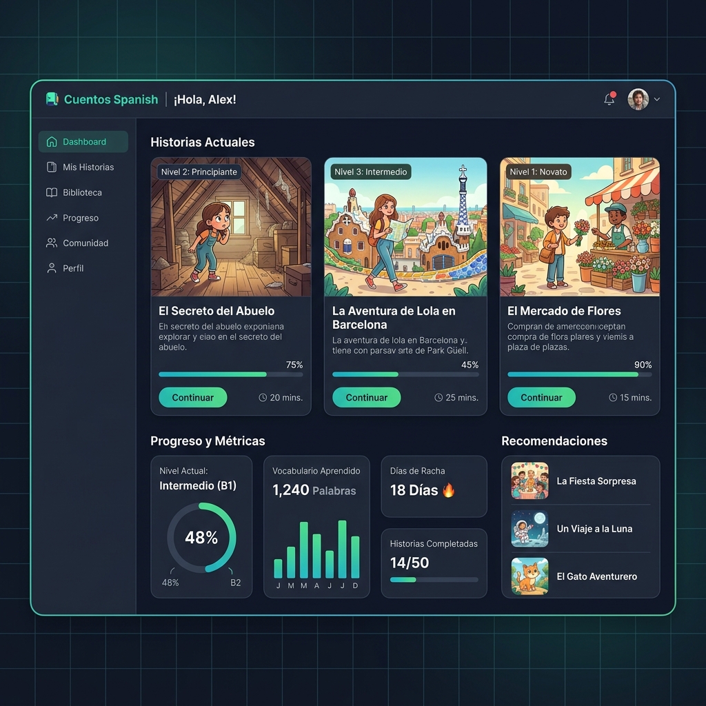 Spanish Hybrid Learning System Mockup